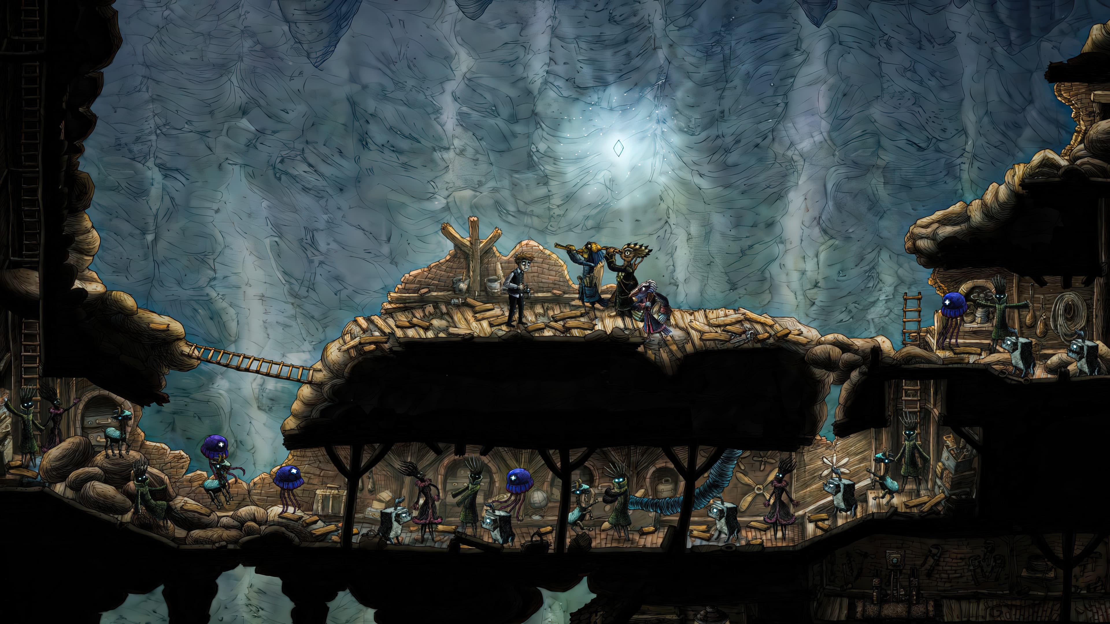 Six-eyed wooden monster is gone, and I've rescued the cave