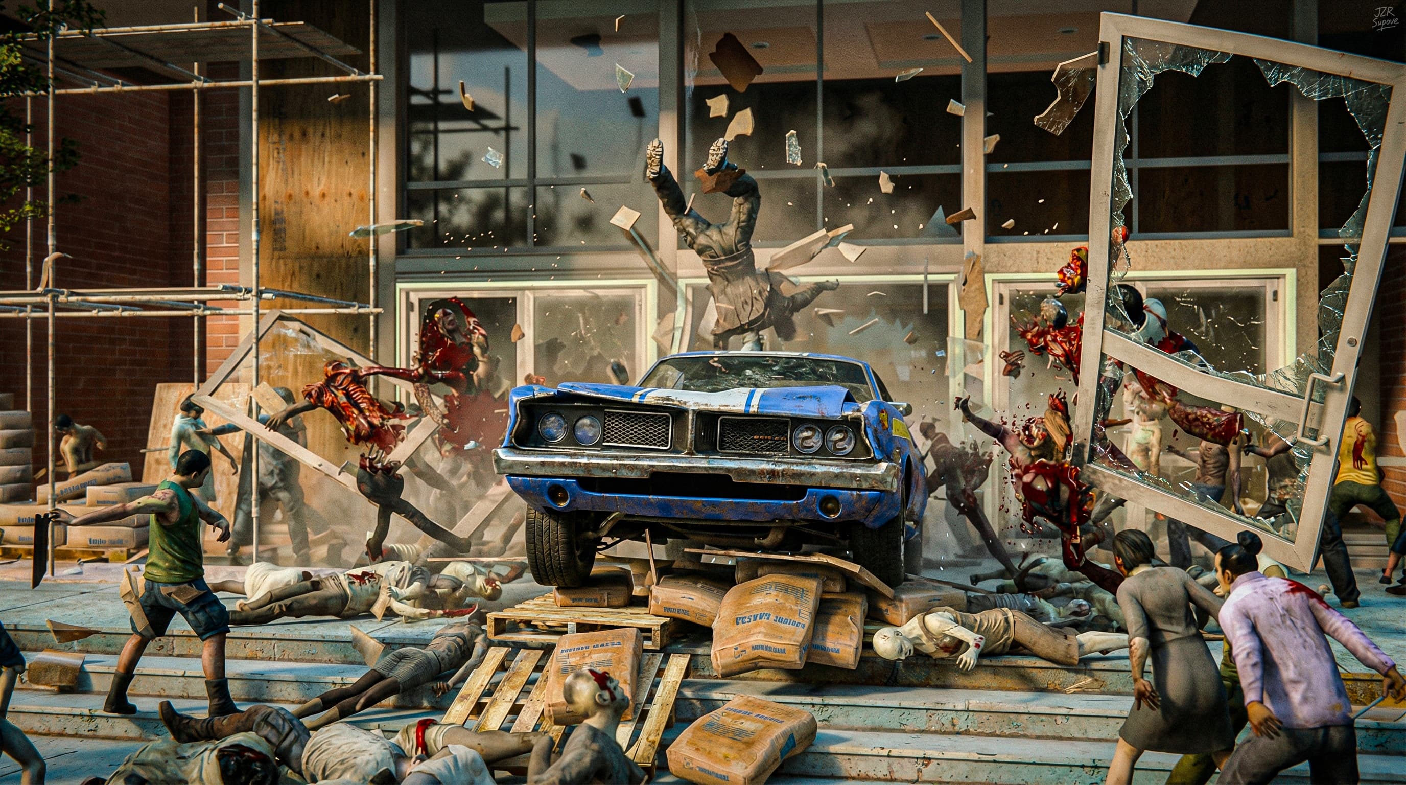 Escaping a zombie-infested building