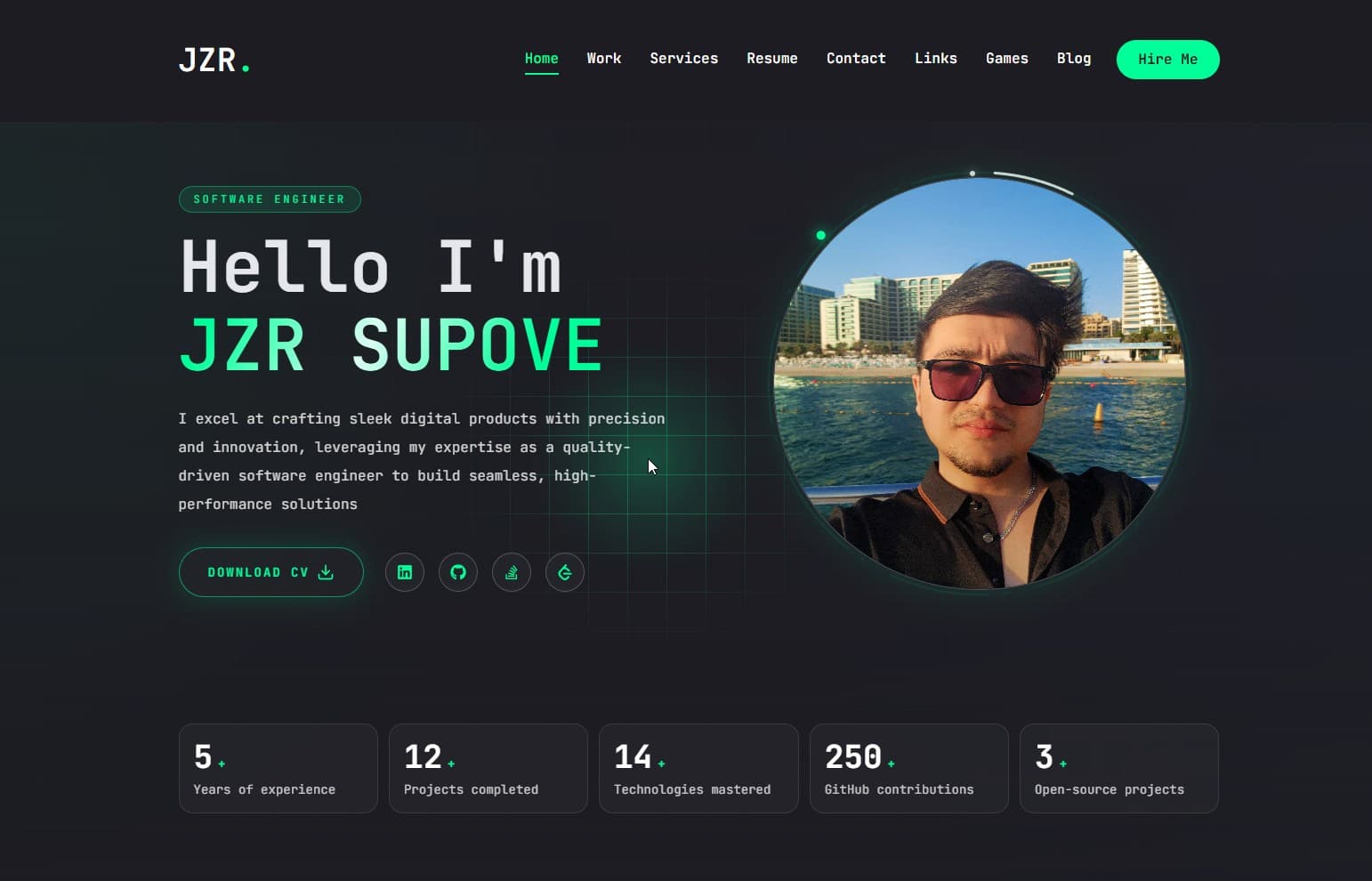 Personal Website backdrop